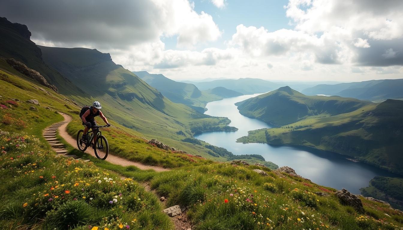 UK mountain biking routes with lake views