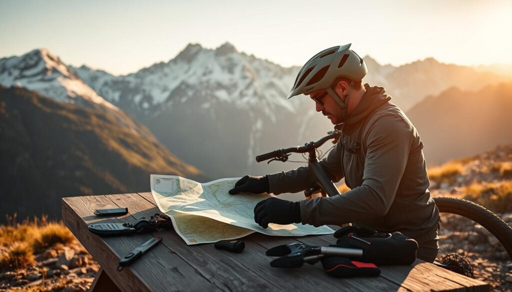 Mountain biking adventure planning