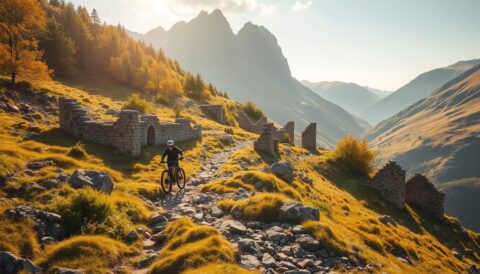 UK mountain biking trails with ancient ruins